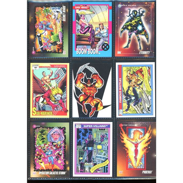 Lot Of 9 Various Marvel Collector Cards