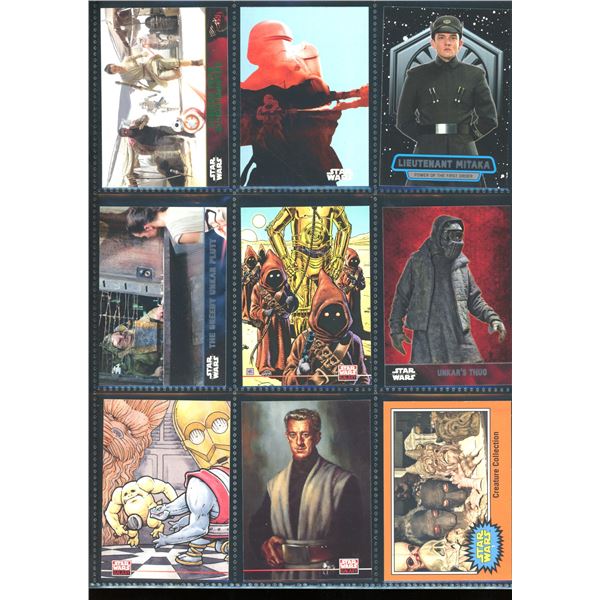 Lot of 9 Various Star Wars Collector Cards