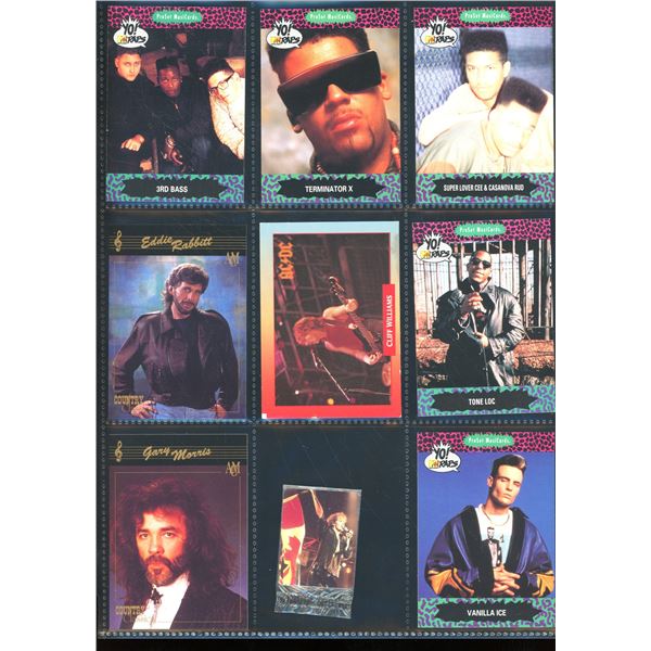 Lot of 9 Various Musical Artists Collector Cards
