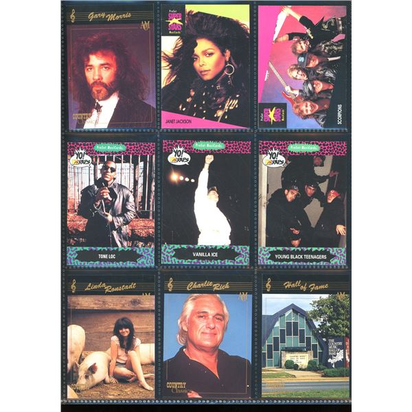 Lot of 9 Various Musical Artists Collector Cards