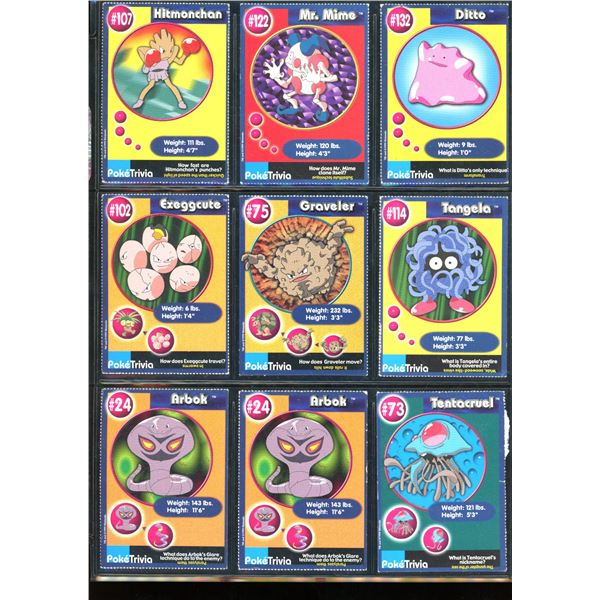 Lot Of 9 Various Pokemon Cards