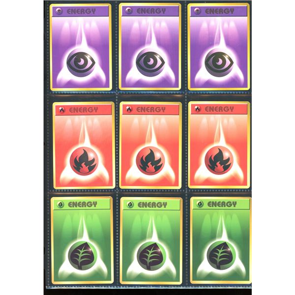 Lot Of 9 Various Pokemon Pocket Monsters Energy Cards