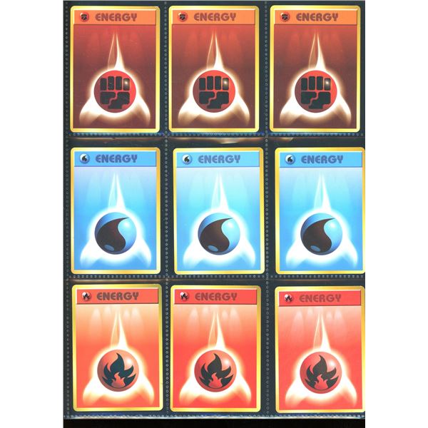 Lot Of 9 Various Pokemon Pocket Monsters Energy Cards