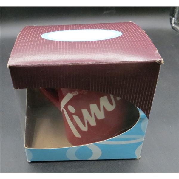 NEW 2013 TIM HORTONS Limited Edition #/N 013 Red Coffee Mug Cup 3D Etched 16 OZ.