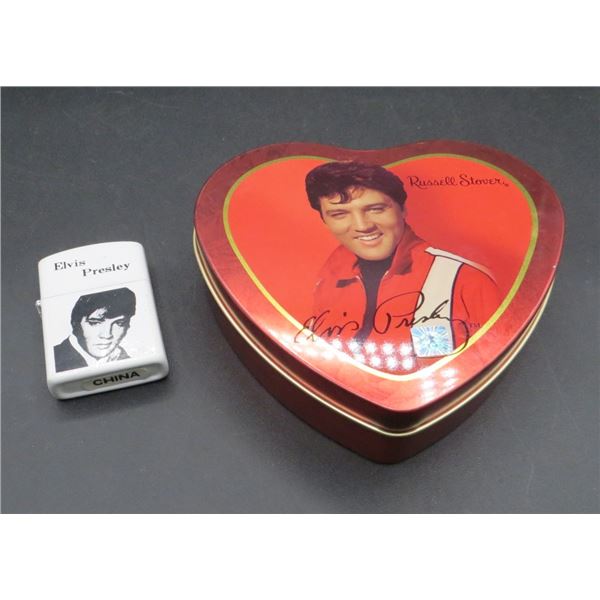 Elvis Presley Zippo Style Lighter & Heart Tin