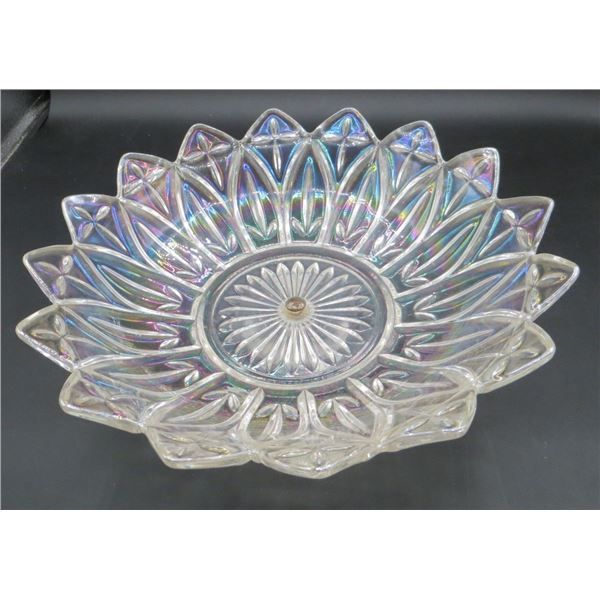 Vintage Federal Glass Footed Treat/Candy Dish 10" Diameter