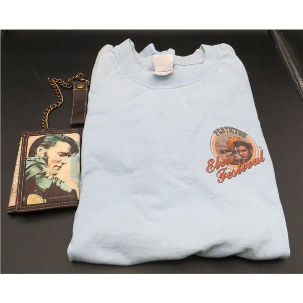 Elvis Presley Wallet & Penticton Elvis Festival T-Shirt Size Large