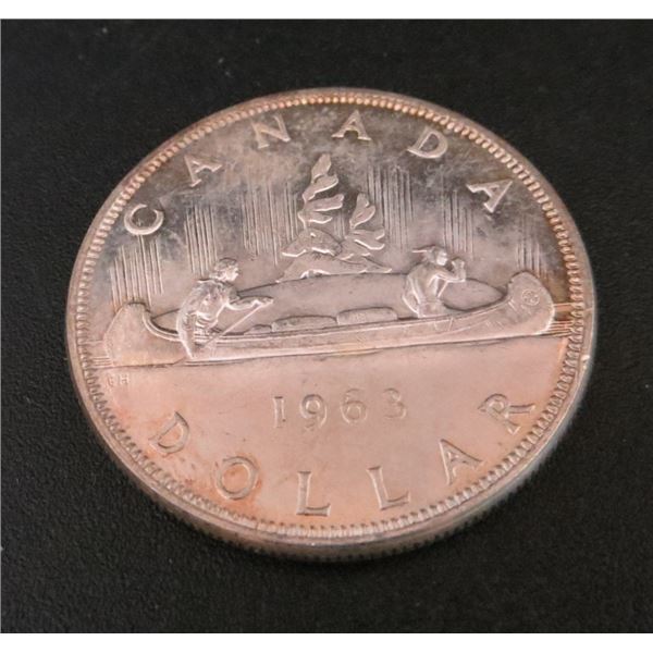 1963 Canadian Silver $1 Dollar Coin