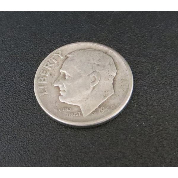 1949 USA Silver 10 Cent Coin