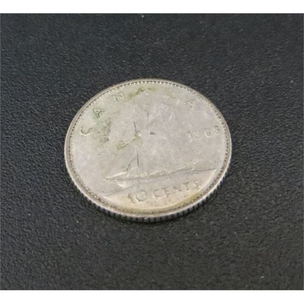 1968 Canadian Silver Dime (non-magnetic) 50% Silver