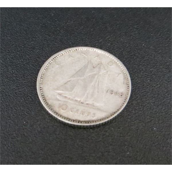 1946 Canadian Silver 10 Cent Coin