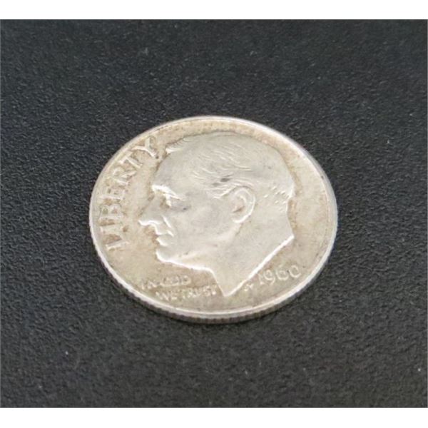 1960 USA Silver 10 Cent Coin