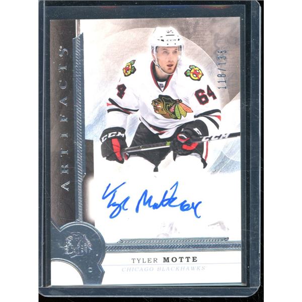2016-17 Artifacts Rookie Autographs #XIV Tyler Motte 118/135 BV $35