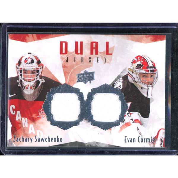 2015-16 Upper Deck Team Canada Juniors Dual Jerseys #TCDSC Zachary Sawchenko/Evan Cormier