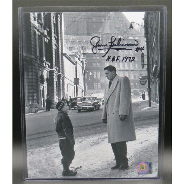 Jean Beliveau Montreal Canadiens Signed 8x10 Black & White Photo COA from Universal