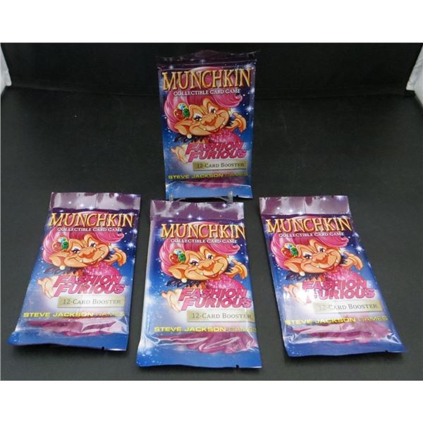 4 Sealed Packs Of Munchkin Fashion Furious CCG 12 Cards Per Pack