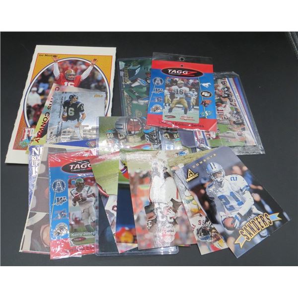 Lot Of Football Oversized Cards, Promo Cards, Collectible Taggz & More