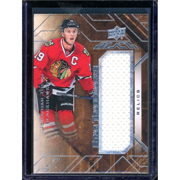 2015-16 UD Black Star Trademarks Relics #TRJT Jonathan Toews BV $30