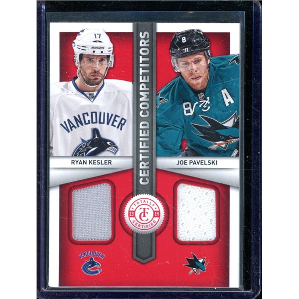 2013-14 Totally Certified Certified Competitors Jerseys Red #CCKP Ryan Kesler/Joe Pavelski