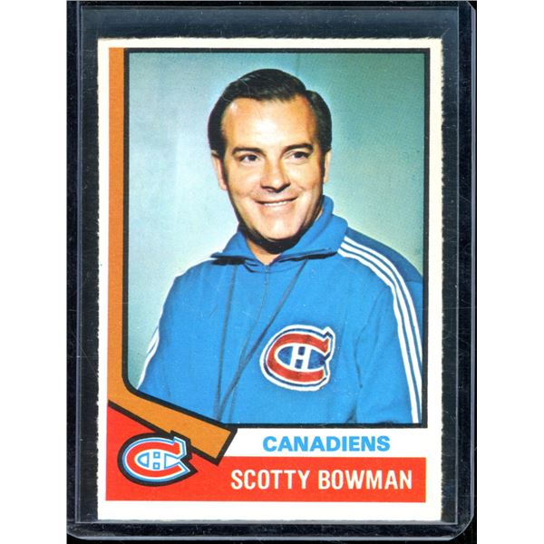 1974-75 O-Pee-Chee #261 Scotty Bowman Rookie Card BV $80