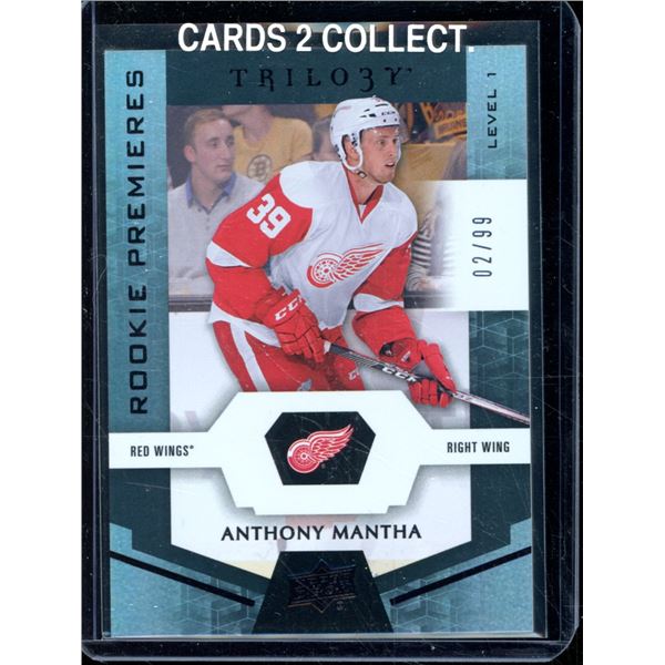 2016-17 Upper Deck Trilogy Rainbow Black #74 Anthony Mantha 02/99 BV $40