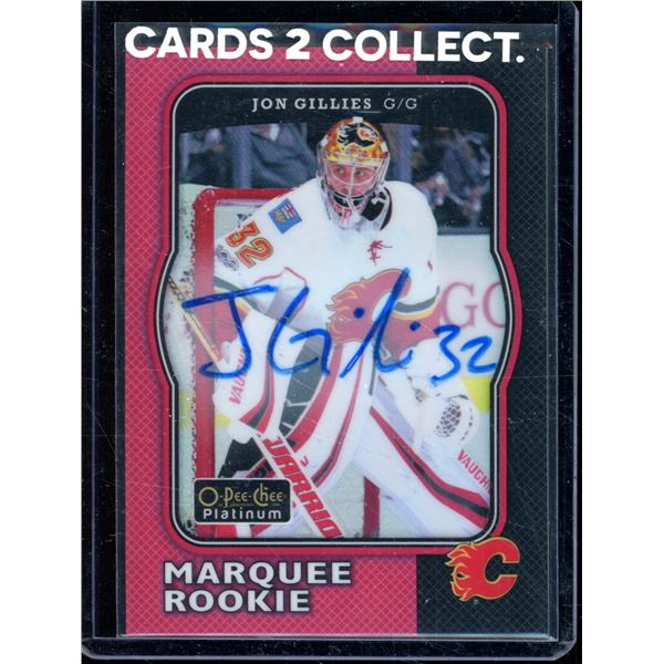 2017-18 O-Pee-Chee Platinum Retro Rainbow Red #R86 Jon Gillies Autograph
