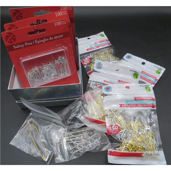 Lot Of New Safety Pins Various Sizes