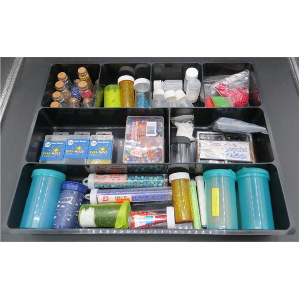Black Sorting Tray 15" x 12" Full of Various Crafting Beads