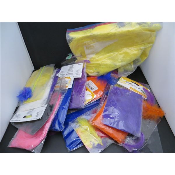 Large Lot Of Crafting Feathers Various Colours & Sizes