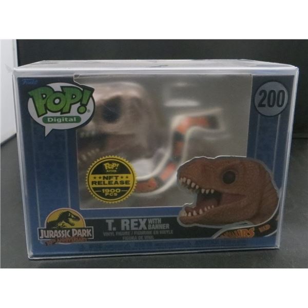 New Funko Pop NFT Jurassic Park T. Rex with Banner Limited /1900 BV $450