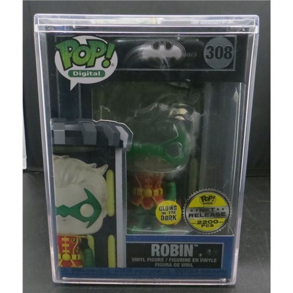 New Funko Pop NFT Batman Robin Glow In The Dark Limted /2200 W/Hard Case BV $85