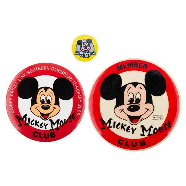A Trio of Mickey Mouse Club Buttons.