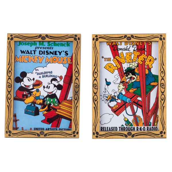 A Pair of Classic Mickey and Donald Cartoon Poster Pins.