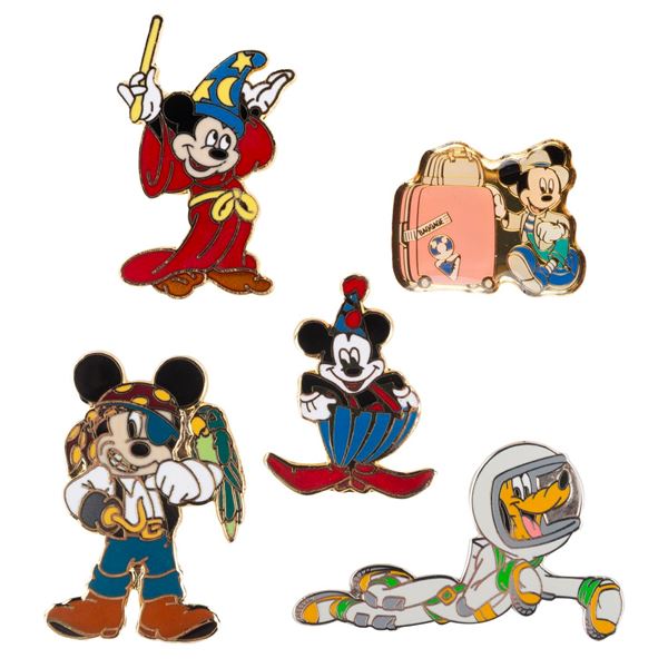 A Collection of Early Mickey and Pluto Pins.