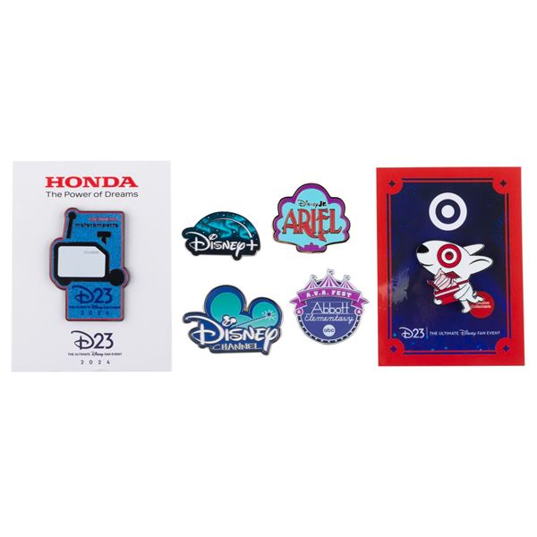 A Collection of D23 2023 Exclusive Pins.