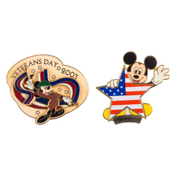 A Pair of Patriotic Mickey Mouse Pins.