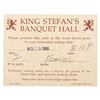 Image 1 : A King Stefan's Banquet Hall Seating Card.