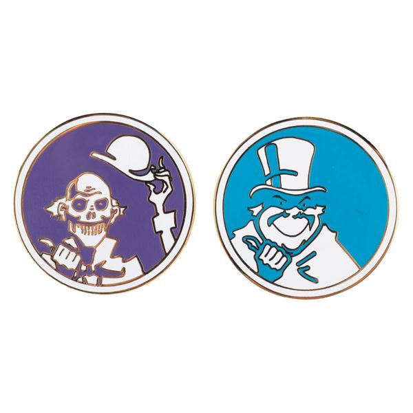 A Pair of Haunted Mansion Hitchhiking Ghosts Pins.