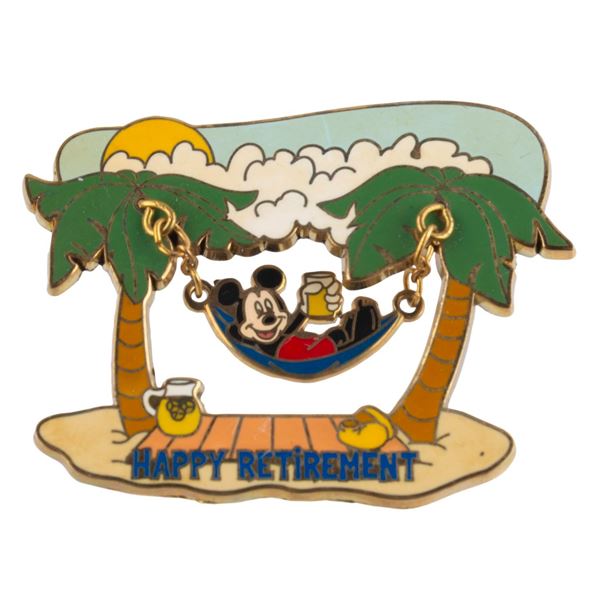 A Happy Retirement Mickey Mouse Pin.