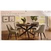 Image 2 : Huxton 5-Piece Dining Set with Round Table and 4 Chairs, Acacia Veneer – OUT OF BOX