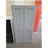 Image 1 : Wooden Grey Double-Door Cabinet with Shelving, 24x24x49 Inches