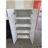Image 2 : Wooden Grey Double-Door Cabinet with Shelving, 24x24x49 Inches