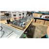Image 2 : ROLLING 3 TIER RACK WITH BUTCHER BLOCK TABLE APPROX 73 X 38 X 35"