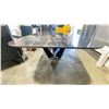 Image 5 : LARGE MARBLED STONE TOP DESIGNER TABLE WITH METAL BASE APPROX 121" X 47"