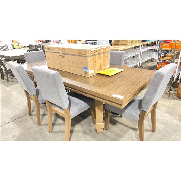 FOREMOST 9 PIECE DARKWOOD DINING SET APPROX 90" X 42"