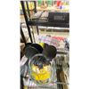 Image 2 : LARGE GLASS JAR WITH ASSORTED COOKING UTENSILS; SPOONS, PASTA SPOONS AND MULTI USE UTENSILS