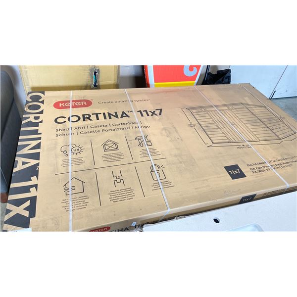 KETER CORTINA 11' X 7' OUTDOOR STORAGE SHED *IN BOX* ( 3 BOXES )