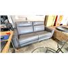 Image 2 : AIDEN & IVY GREY LEATHER POWERED 2 SEAT RECLINING SOFA WITH POWERED HEAD RESTS *HAS POWER ADAPTER*