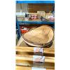 Image 2 : TEAK HAUSE ROUND EDGE CUTTING BOARDS WITH STAND AND 2 STINSON STUDIOS LIVE EDGE SALAD BOWLS