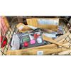 Image 3 : 5 OXO VACUUM SEAL CANISTERS, COFFEE CANISTER AND SHOPPING BASKET FULL OF ASSORTED COOKING